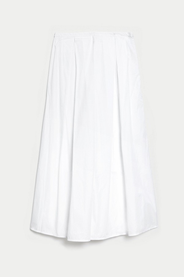 Pure Cotton Box Pleat Midaxi A-Line Skirt from M&S