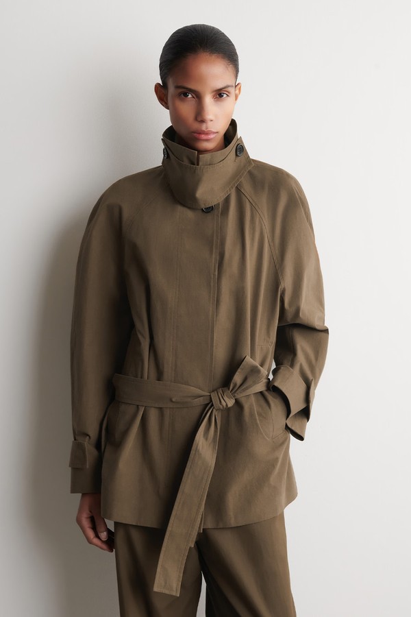Belted Cotton Short Trench Jacket from COS