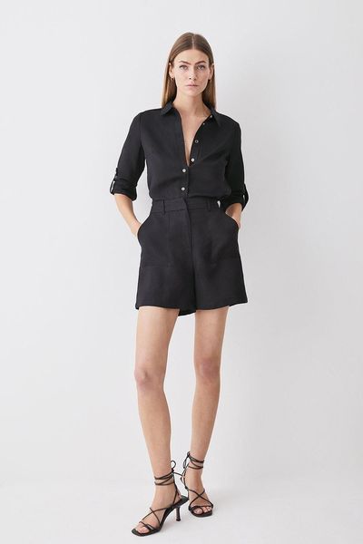 Linen Viscose Woven Shorts