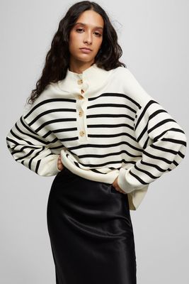 Striped Sweater With Buttons from Pull & Bear