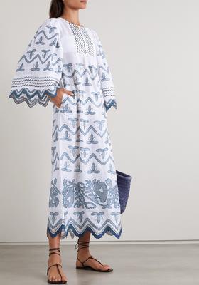 Virgine Embroidered Linen Midi Dress from Vita Kin