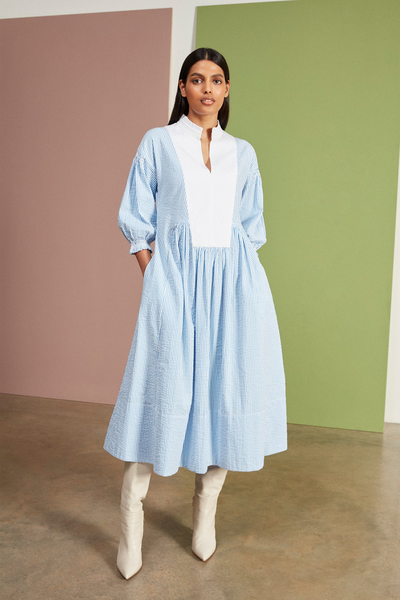 The Midi Smocked Collar Dress from Seraphina