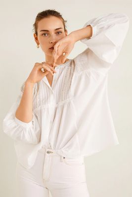 Embroidered Ctton Blouse from Mango