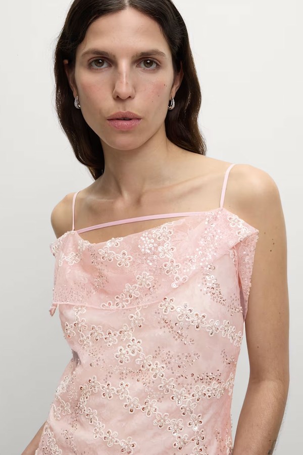 Embellished Lace Frill Midaxi Column Dress from Marks & Spencer
