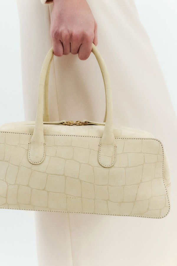 Mawi Embossed Nubuck Rectangular Handbag