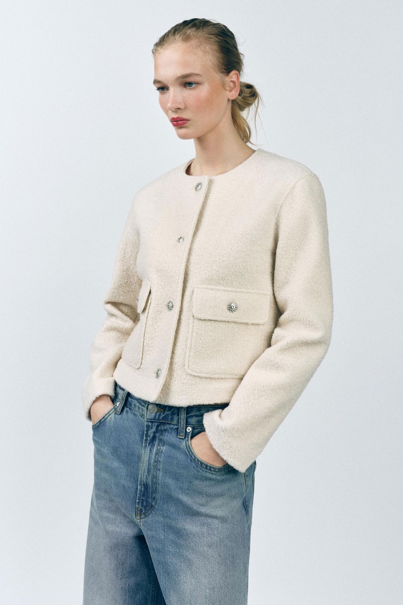Bouclé Button Jacket