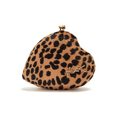 Leopard-Print Calf-Hair Clutch from Saint Laurent