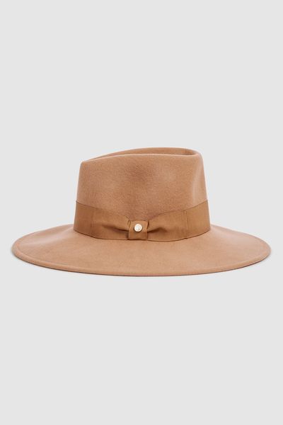 Claudia Wool Wide Brim Fedora Hat from Reiss