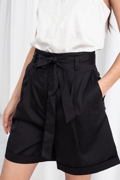 High Waisted Belted Cotton Shorts from & Other Stories