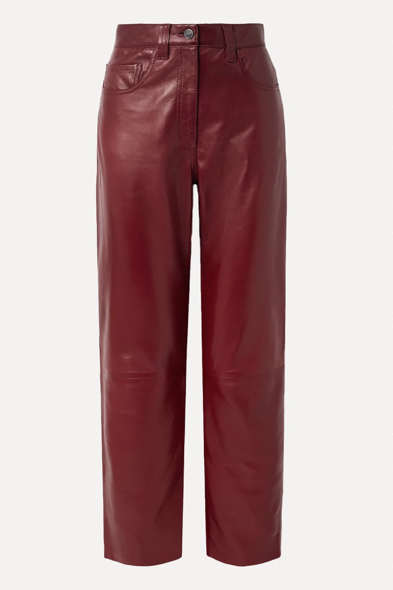 Callum Leather Straight-Leg Pants from Khaite