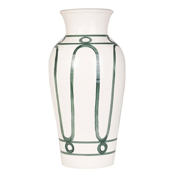 Serenity Green On White Pottery Vase from Themis Z