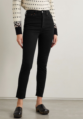 90s Comfort Stretch High-Rise Ankle Crop Skinny Jeans from RE/DONE