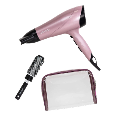 Dry Style Trio Gift Set with 2000W Hair Dryer, Radial Ceramic Brush & Cosmetic Bag from Nicky Clarke