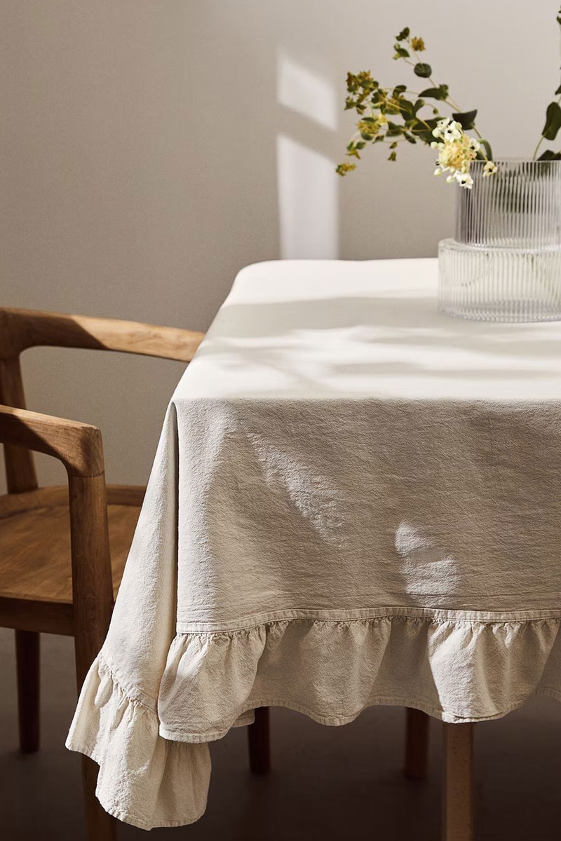 Frill-Trimmed Tablecloth