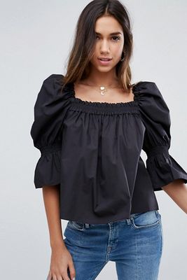 Cotton Top With Square Neck from Asos