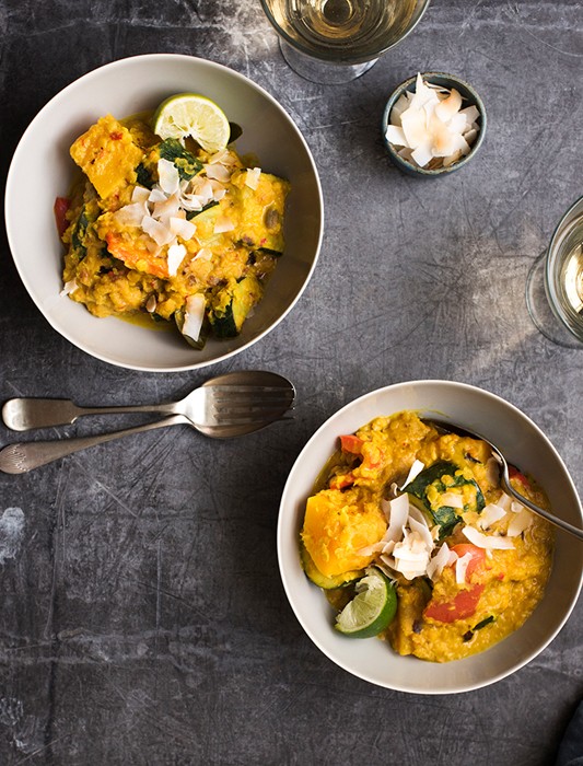 Malaysian Squash & Courgette Rending With Red Lentils