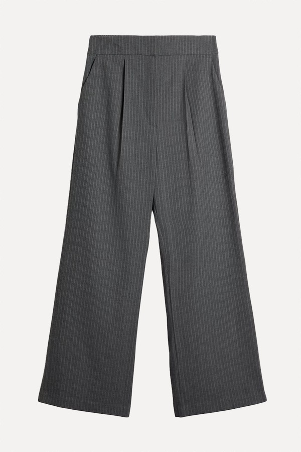 Pinstripe Wide Leg Trousers