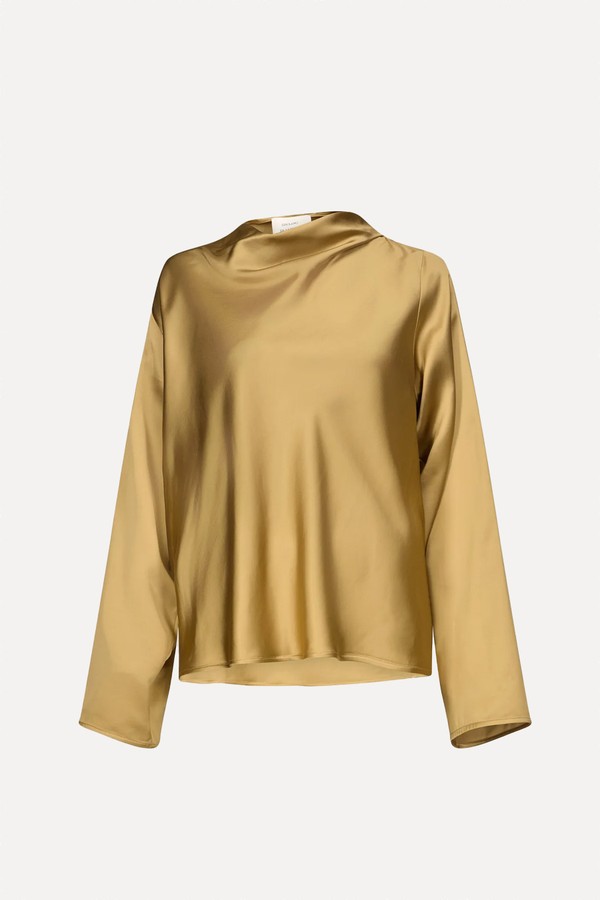 Riddy Draped Satin Blouse from Loulou De Saison