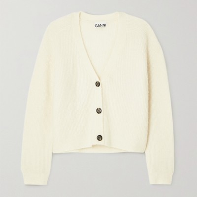 Ribbed-Knit Cardigan from Ganni