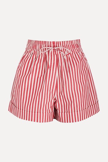 Striped Organic Cotton-Poplin Shorts from Ganni