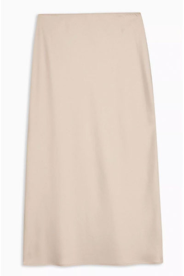 Matte Satin Bias Midi Skirt from Topshop