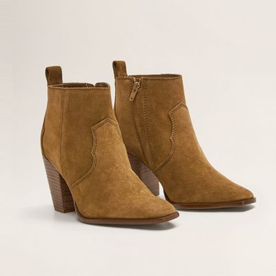 Heeled Leather Ankle Boot  from Mango
