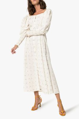 Rose Print Belted Midi Dress from N Duo