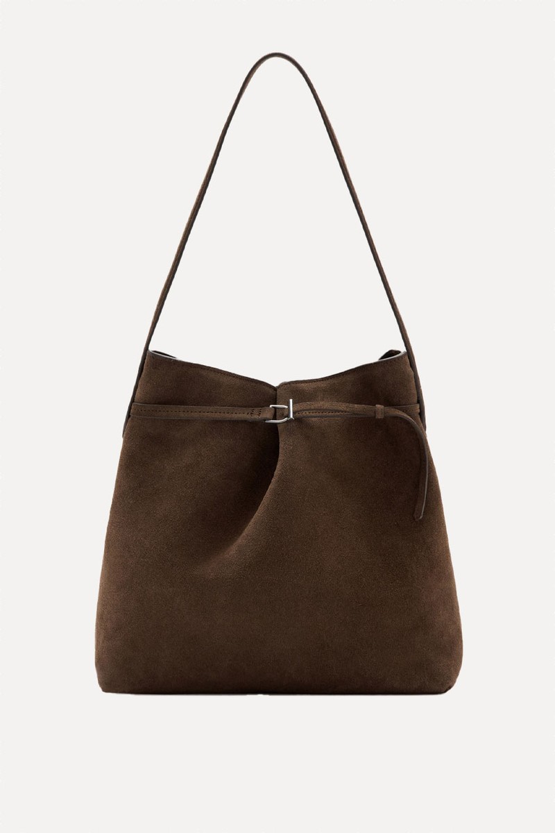 Suede Bucket Bag from Mango