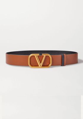 Valentino Garavani VLOGO Reversible Leather Belt from Valentino