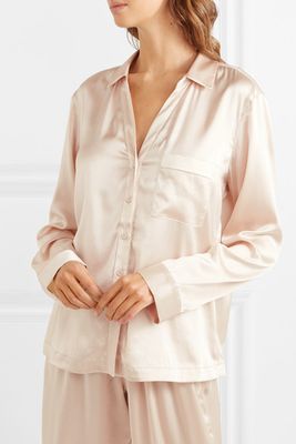 Renata Stretch-Silk Satin Pajama Shirt from Skin