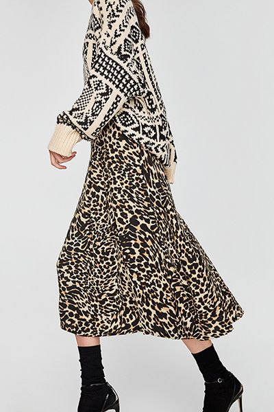 Animal Print Midi Skirt from Zara