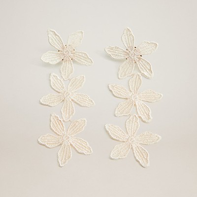 Floral Lace Earrings from Mango