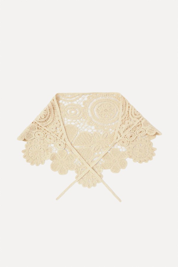 Cream Crochet Wrap Scarf from Mint Velvet