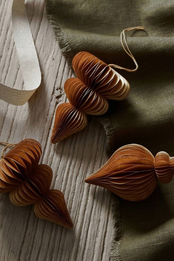 Set Of 3 Rust Paper Decorations from Layered Lounge