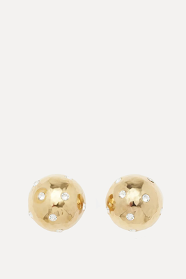 Crystal-Embellished Clip Earrings