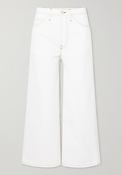 Le Italien Cropped High-Rise Wide-Leg Jeans from Frame