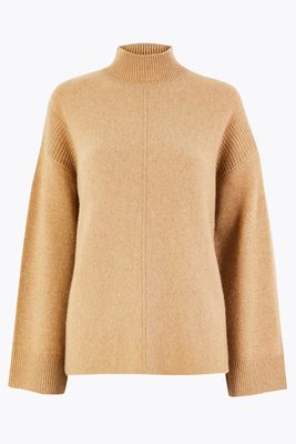 Cashmere Funnel Neck Relaxed Fit Jumper from M&S Collection