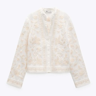 Linen Embroidered Overshirt