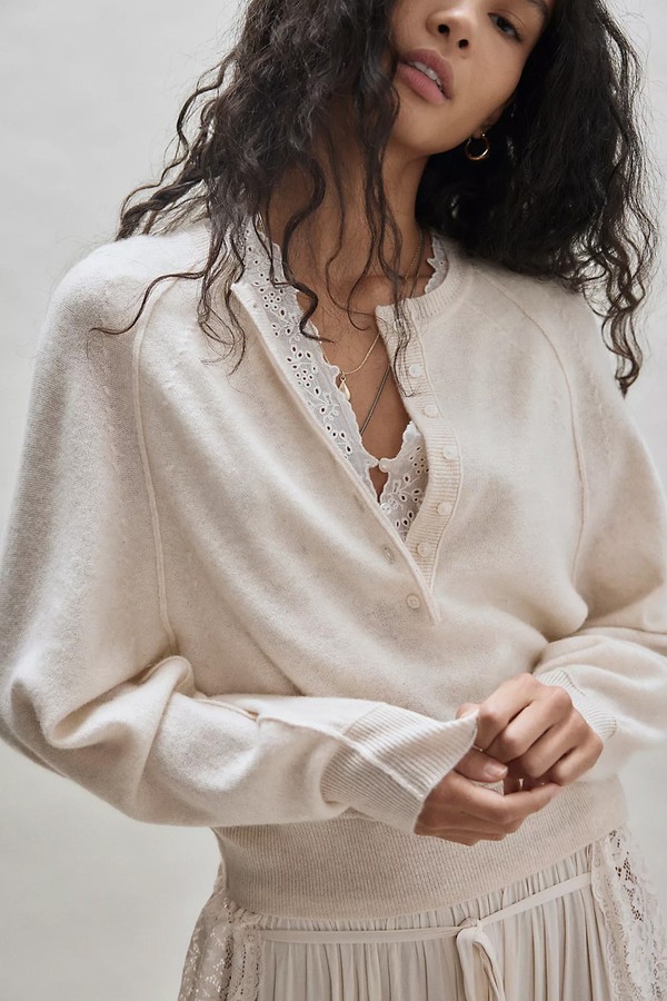 Porta Cashmere Henley Sweater