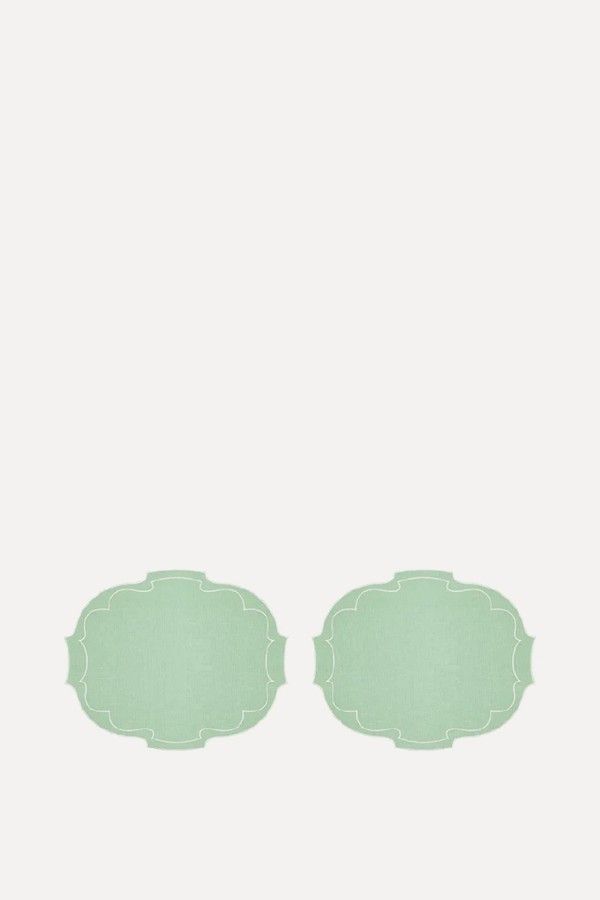 Pair Of Francesca Waxed Linen Placemats from Rebecca Udall