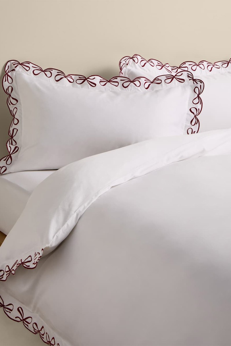 Pure Cotton Embroidered Bow Edge Bedding Set from Marks & Spencer