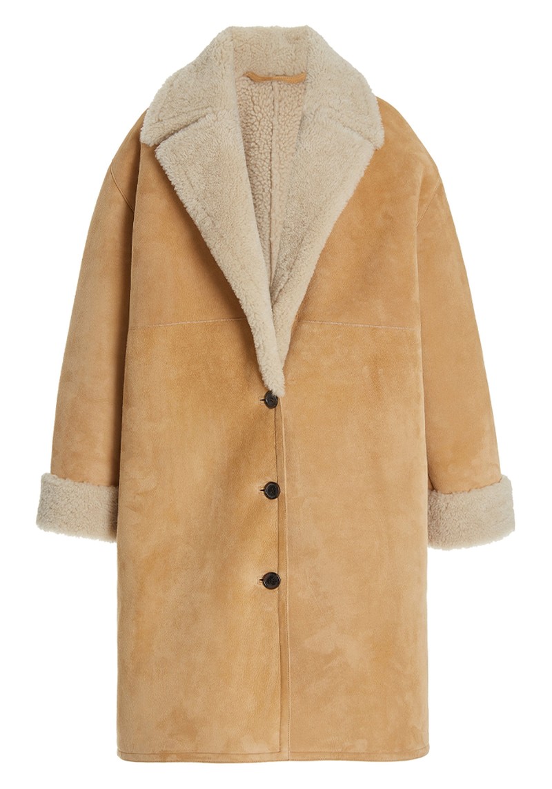 Lenon Knee-Length Shearling Coat from Nili Lotan