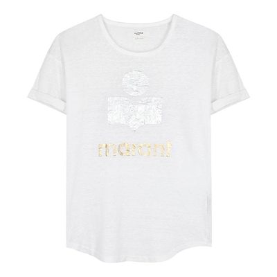 Koldi Logo Print Linen T-Shirt from Isabel Marant Étoile