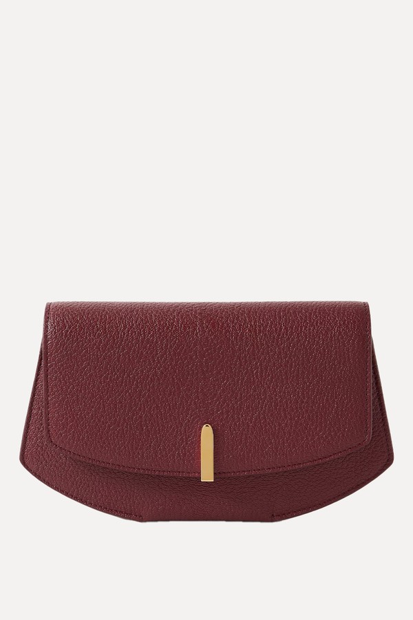 Florence Textured-Leather Clutch from SAVETTE