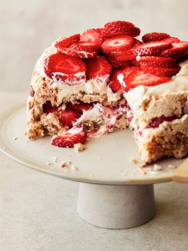 Strawberry & Hazelnut Meringue Cake