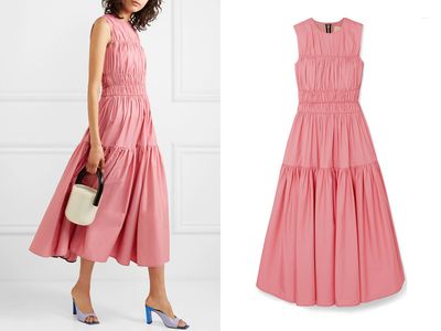 Isilda Gathered Cotton-Poplin Midi Dress from Roksanda