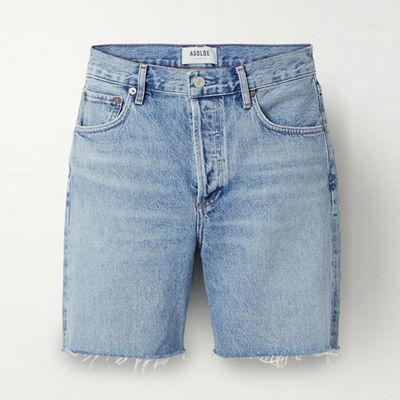 Rumi Frayed Denim Shorts from Agolde