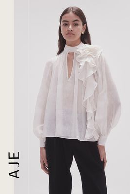 Aura Frilled Tie Blouse   from Aje