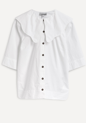Scallop Collar Cotton Shirt from Ganni