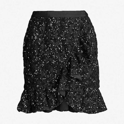 Ruffled Sequinned Mini Skirt from Self-Portrait